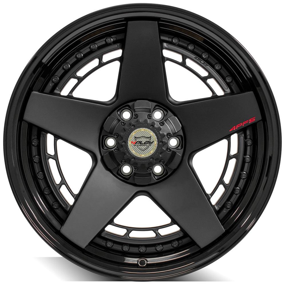 20x9 4PLAY 4PF5 Matte Black Center w/ Gloss Black Barrel Wheel 6x135/6x5.5 (0mm)