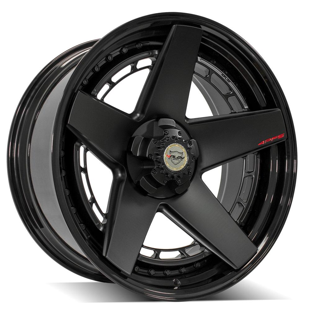 22x10 4PLAY 4PF5 Matte Black Center Gloss Black Barrel Wheel 5x5/5x5.5 (-18mm)