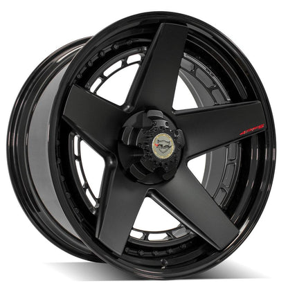 22x10 4PLAY 4PF5 Matte Black Center Gloss Black Barrel Wheel 5x5/5x5.5 (-18mm)