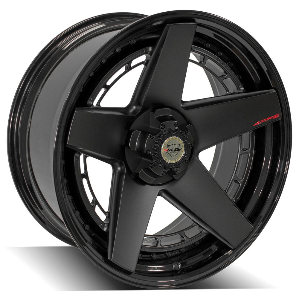 22x10 4PLAY 4PF5 Matte Black Center Gloss Black Barrel Wheel 5x5/5x5.5 (-18mm)