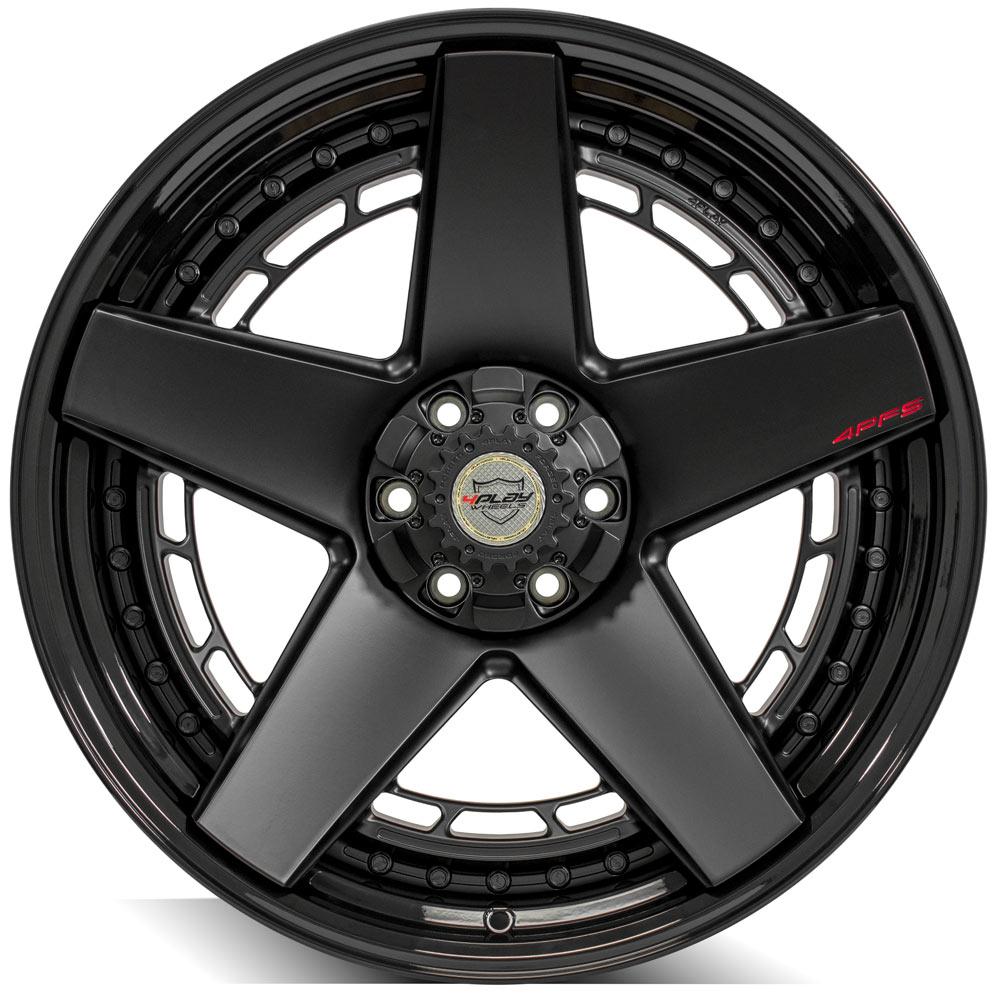 22x10 4PLAY 4PF5 Matte Black Center Gloss Black Barrel Wheel 6x135/6x5.5 (-18mm)