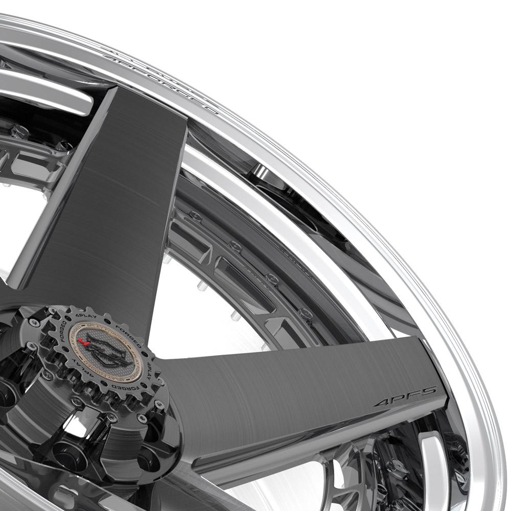 22x10 4PLAY 4PF5 Brushed Tinted Polished Barrel Wheel 6x135/6x5.5 (-18mm)