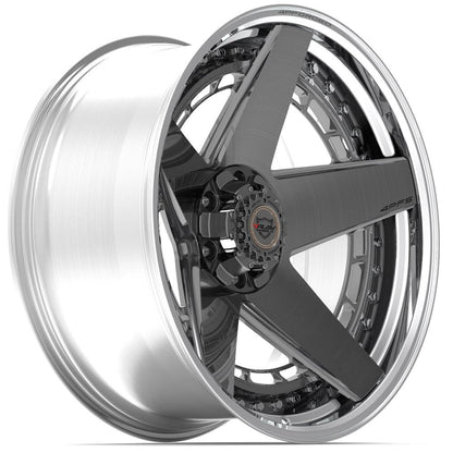 22x10 4PLAY 4PF5 Brushed Tinted Polished Barrel Wheel 6x135/6x5.5 (-18mm)