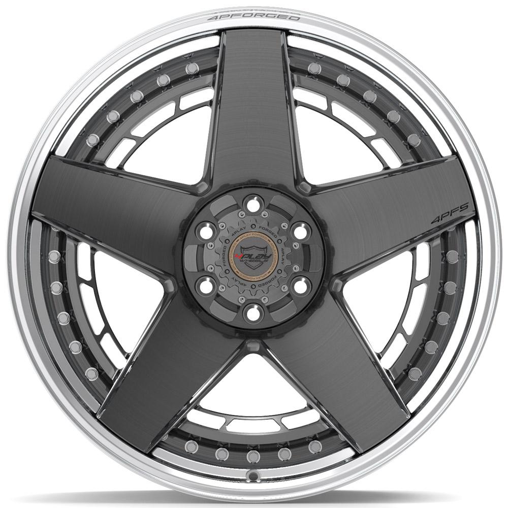 22x10 4PLAY 4PF5 Brushed Tinted Polished Barrel Wheel 6x135/6x5.5 (-18mm)