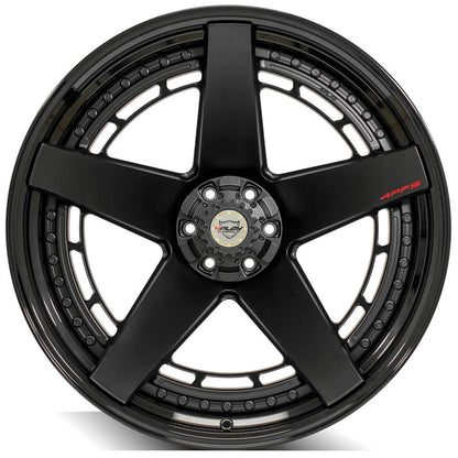 24x14 4PLAY 4PF5 Matte Black Center Gloss Black Barrel Wheel 6x135/6x5.5 (-76mm)