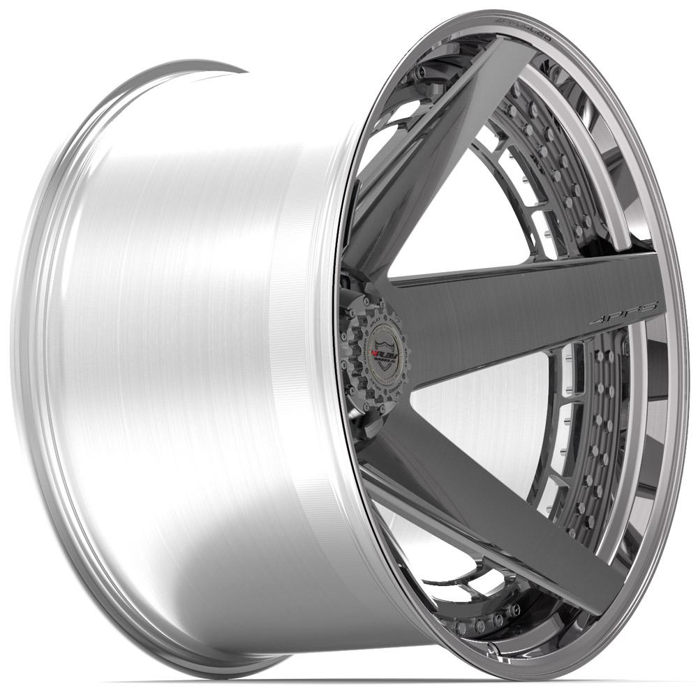24x14 4PLAY 4PF5 Brushed Tinted Polished Barrel Wheel 6x135/6x5.5 (-76mm)