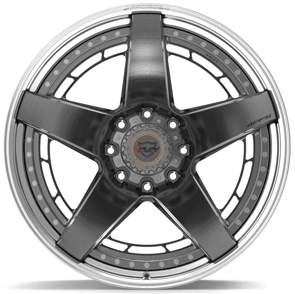 24x14 4PLAY 4PF5 Brushed Tinted Polished Barrel Wheel 8x6.5 (-76mm)