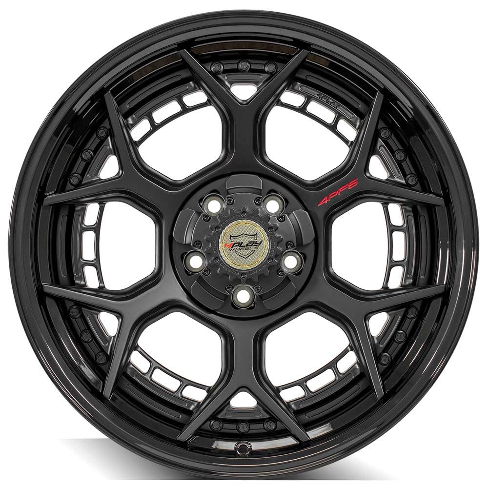 20x9 4PLAY 4PF6 Matte Black Center w/ Gloss Black Barrel Wheel 5x5/5x5.5 (0mm)