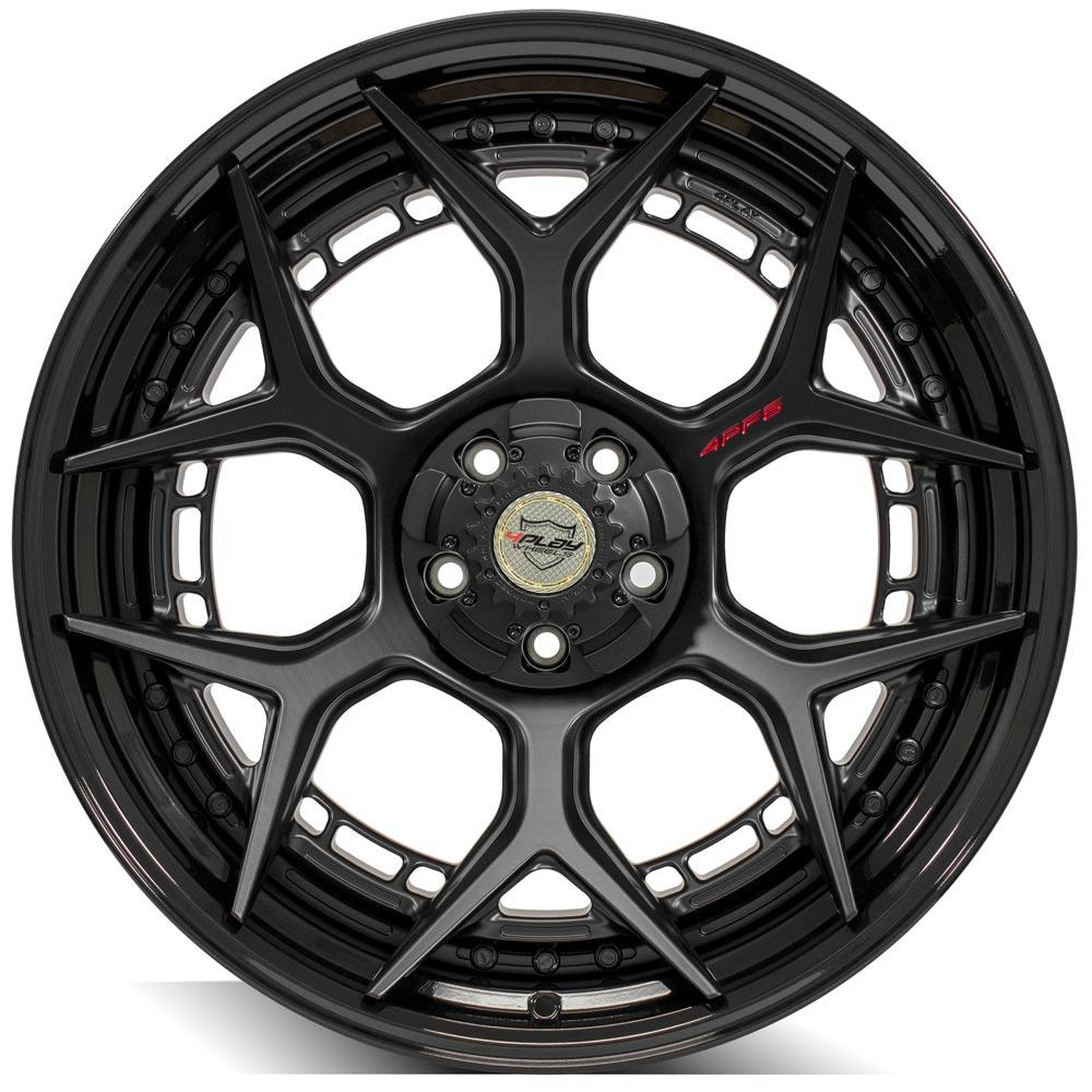 22x10 4PLAY 4PF6 Matte Black Center Gloss Black Barrel Wheel 5x5/5x5.5 (-18mm)