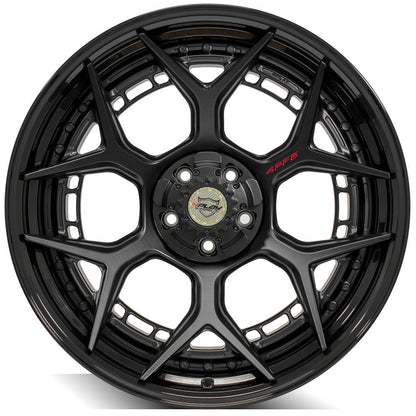 22x10 4PLAY 4PF6 Matte Black Center Gloss Black Barrel Wheel 5x5/5x5.5 (-18mm)