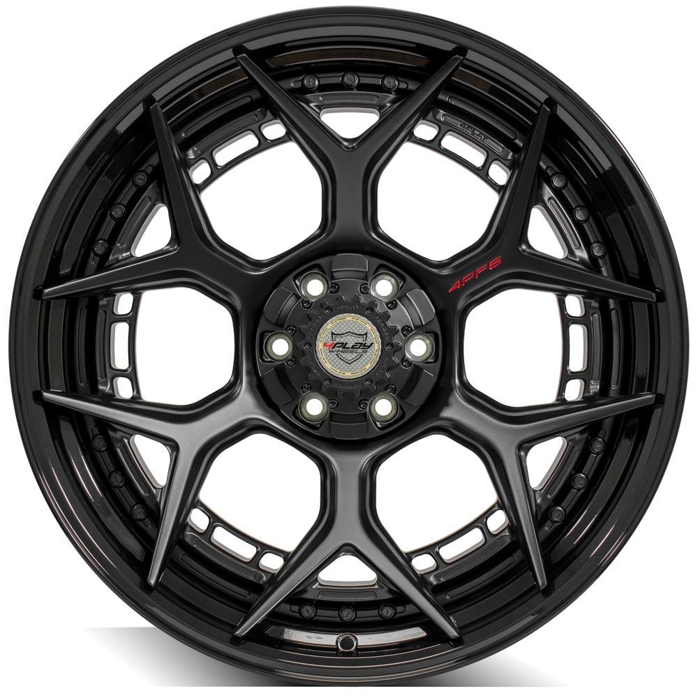 22x10 4PLAY 4PF6 Matte Black Center Gloss Black Barrel Wheel 6x135/6x5.5 (-18mm)