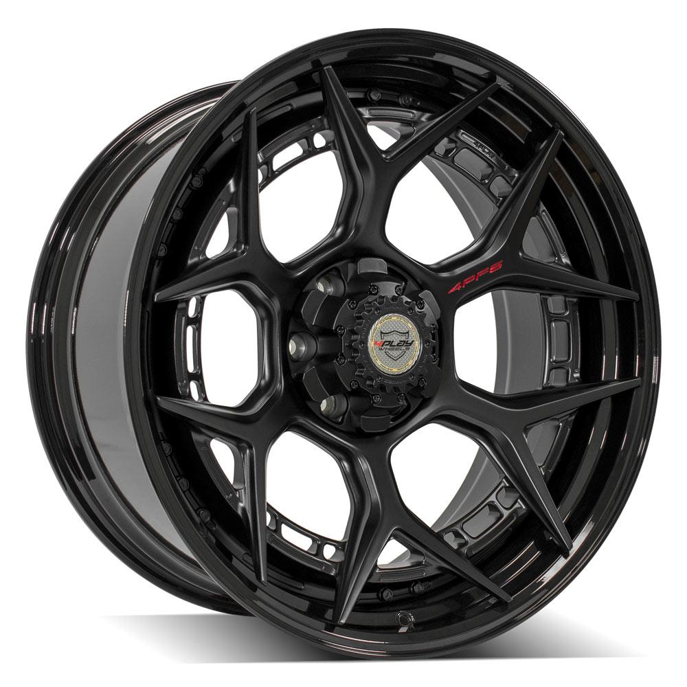 22x10 4PLAY 4PF6 Matte Black Center Gloss Black Barrel Wheel 6x135/6x5.5 (-18mm)