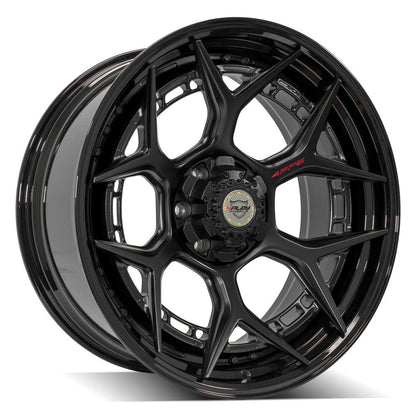 22x10 4PLAY 4PF6 Matte Black Center Gloss Black Barrel Wheel 6x135/6x5.5 (-18mm)