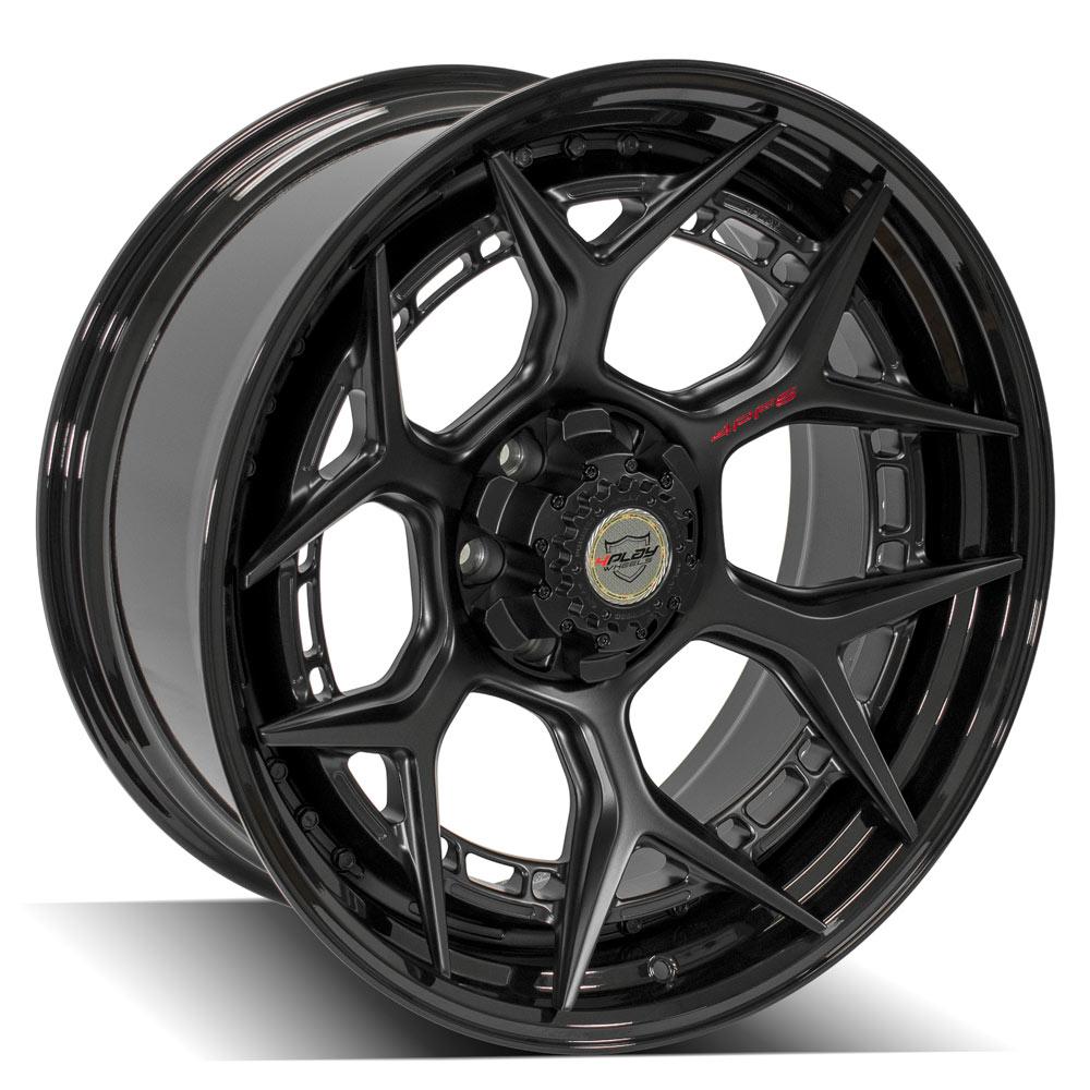 22x10 4PLAY 4PF6 Matte Black Center Gloss Black Barrel Wheel 6x135/6x5.5 (-18mm)