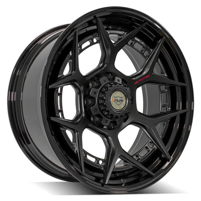22x10 4PLAY 4PF6 Matte Black Center w/ Gloss Black Barrel Wheel 8x170 (-18mm)