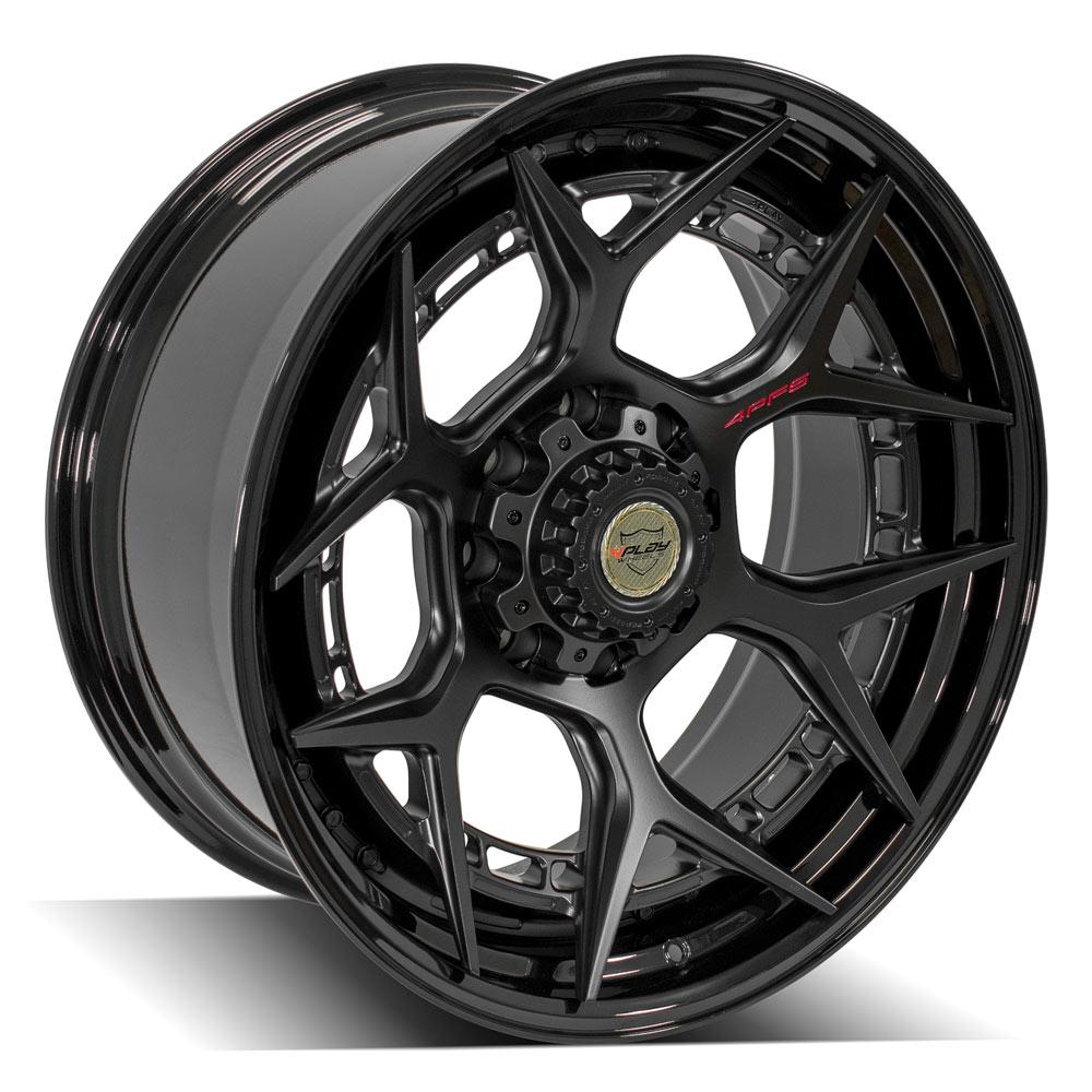 22x10 4PLAY 4PF6 Matte Black Center w/ Gloss Black Barrel Wheel 8x170 (-18mm)