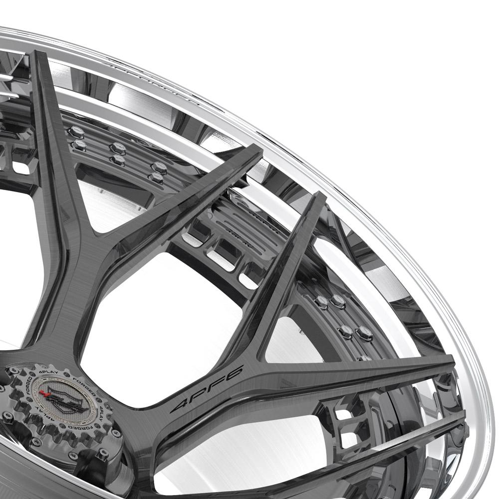 24x14 4PLAY 4PF6 Brushed Tinted Polished Barrel Wheel 5x5/5x5.5 (-76mm)