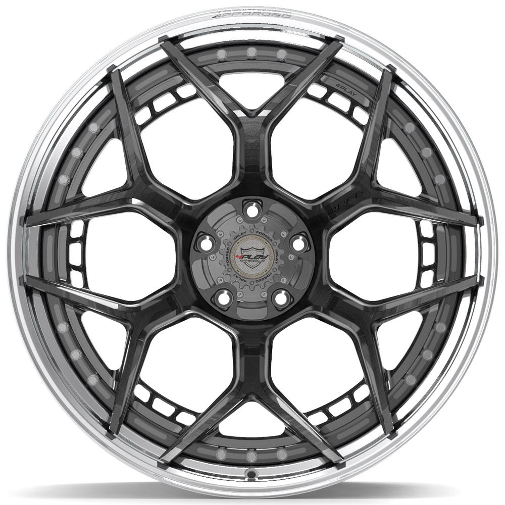 24x14 4PLAY 4PF6 Brushed Tinted Polished Barrel Wheel 5x5/5x5.5 (-76mm)