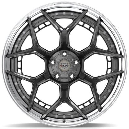 24x14 4PLAY 4PF6 Brushed Tinted Polished Barrel Wheel 5x5/5x5.5 (-76mm)
