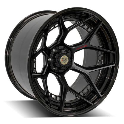24x14 4PLAY 4PF6 Matte Black Center Gloss Black Barrel Wheel 6x135/6x5.5 (-76mm)