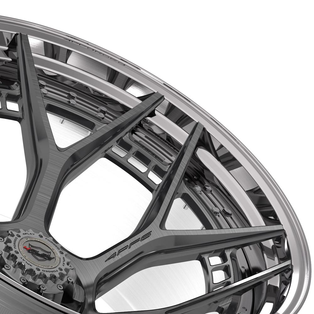 24x14 4PLAY 4PF6 Brushed Tinted Polished Barrel Wheel 6x135/6x5.5 (-76mm)