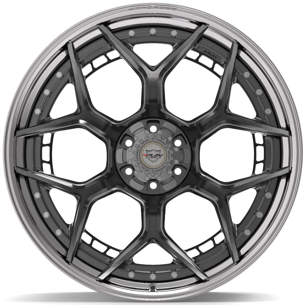 24x14 4PLAY 4PF6 Brushed Tinted Polished Barrel Wheel 6x135/6x5.5 (-76mm)