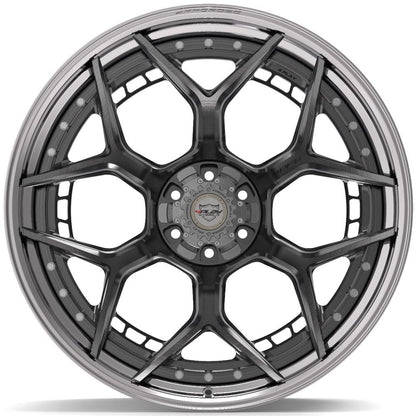 24x14 4PLAY 4PF6 Brushed Tinted Polished Barrel Wheel 6x135/6x5.5 (-76mm)