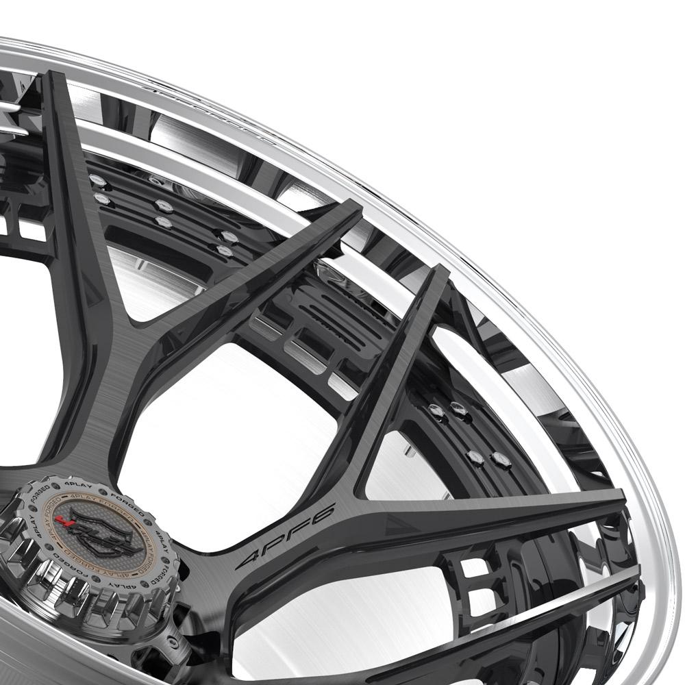 24x14 4PLAY 4PF6 Brushed Tinted Polished Barrel Wheel 8x180 (-76mm)