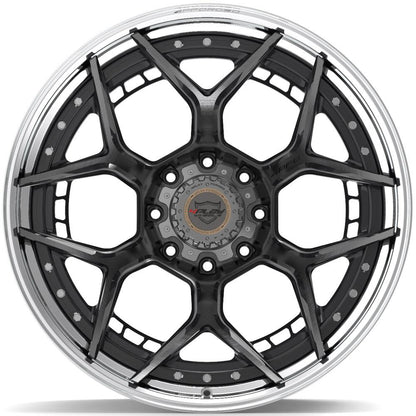 24x14 4PLAY 4PF6 Brushed Tinted Polished Barrel Wheel 8x170 (-76mm)