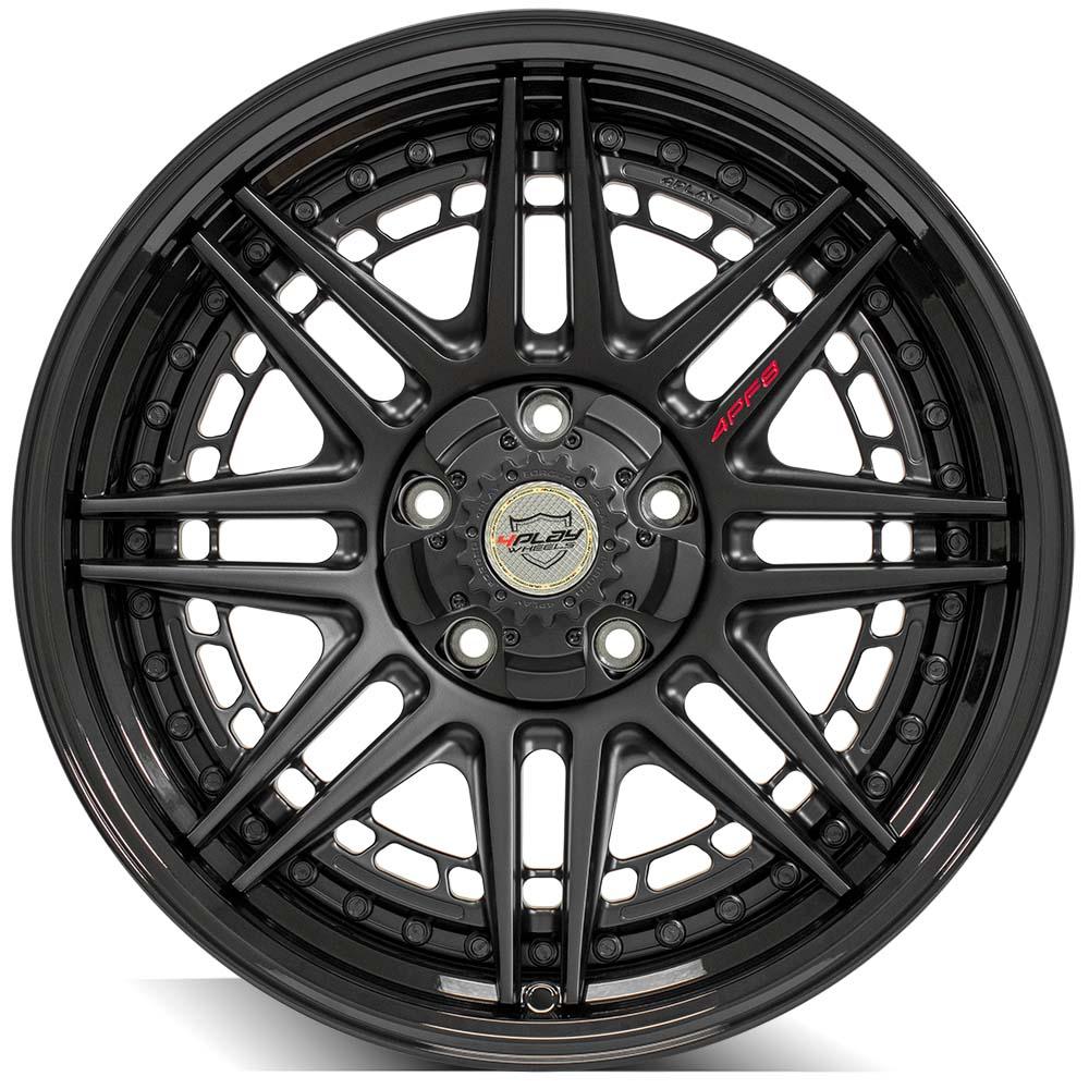 20x9 4PLAY 4PF8 Matte Black Center w/ Gloss Black Barrel Wheel 5x5/5x5.5 (0mm)