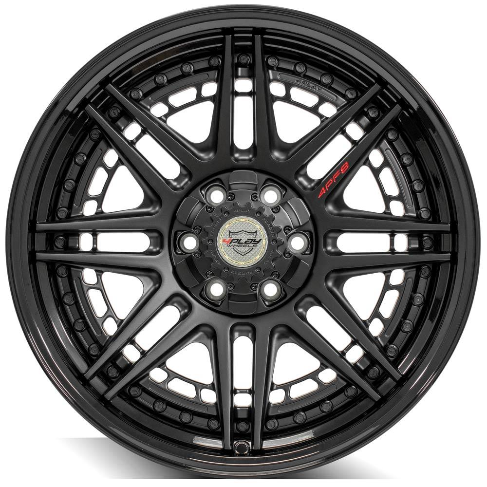 20x9 4PLAY 4PF8 Matte Black Center w/ Gloss Black Barrel Wheel 6x135/6x5.5 (0mm)