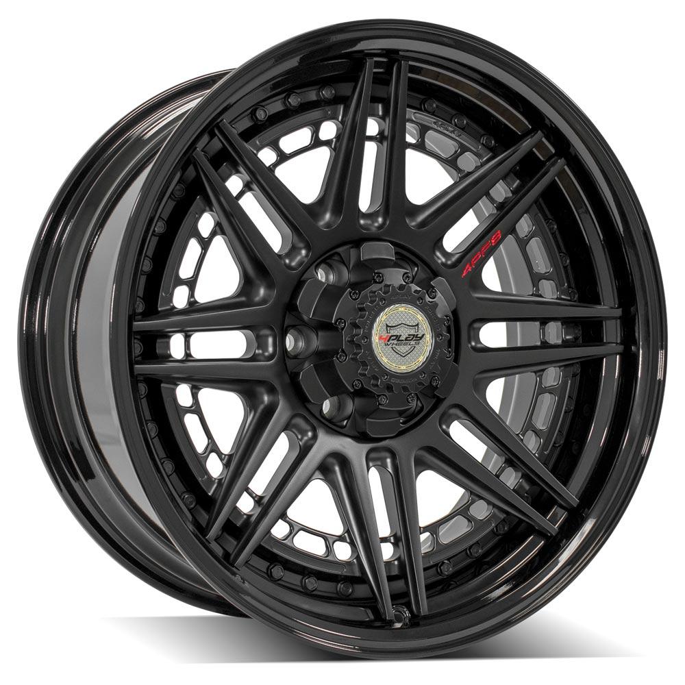 20x9 4PLAY 4PF8 Matte Black Center w/ Gloss Black Barrel Wheel 6x135/6x5.5 (0mm)