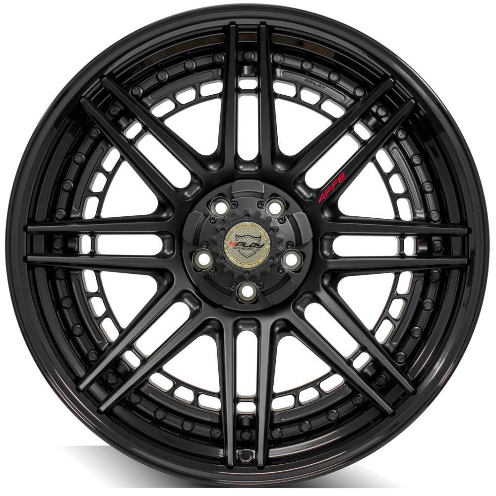 22x10 4PLAY 4PF8 Matte Black Center Gloss Black Barrel Wheel 5x5/5x5.5 (-18mm)