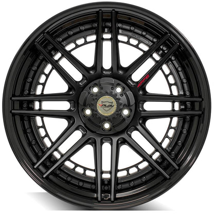 22x10 4PLAY 4PF8 Matte Black Center Gloss Black Barrel Wheel 5x5/5x5.5 (-18mm)