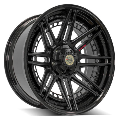 22x10 4PLAY 4PF8 Matte Black Center Gloss Black Barrel Wheel 5x5/5x5.5 (-18mm)