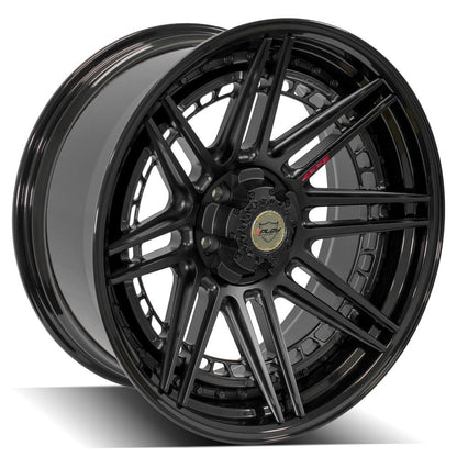 22x10 4PLAY 4PF8 Matte Black Center Gloss Black Barrel Wheel 5x5/5x5.5 (-18mm)