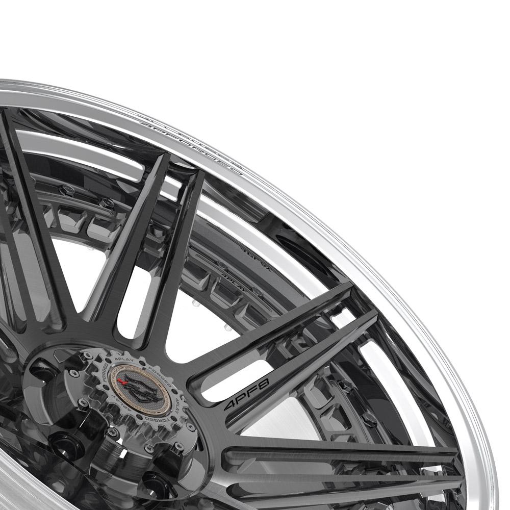 22x10 4PLAY 4PF8 Brushed Tinted Polished Barrel Wheel 5x5/5x5.5 (-18mm)
