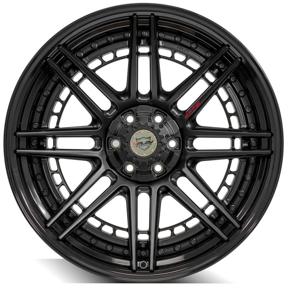 22x10 4PLAY 4PF8 Matte Black Center Gloss Black Barrel Wheel 6x135/6x5.5 (-18mm)
