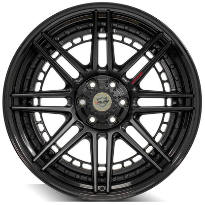 22x10 4PLAY 4PF8 Matte Black Center Gloss Black Barrel Wheel 6x135/6x5.5 (-18mm)