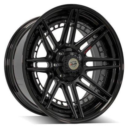 22x10 4PLAY 4PF8 Matte Black Center Gloss Black Barrel Wheel 6x135/6x5.5 (-18mm)