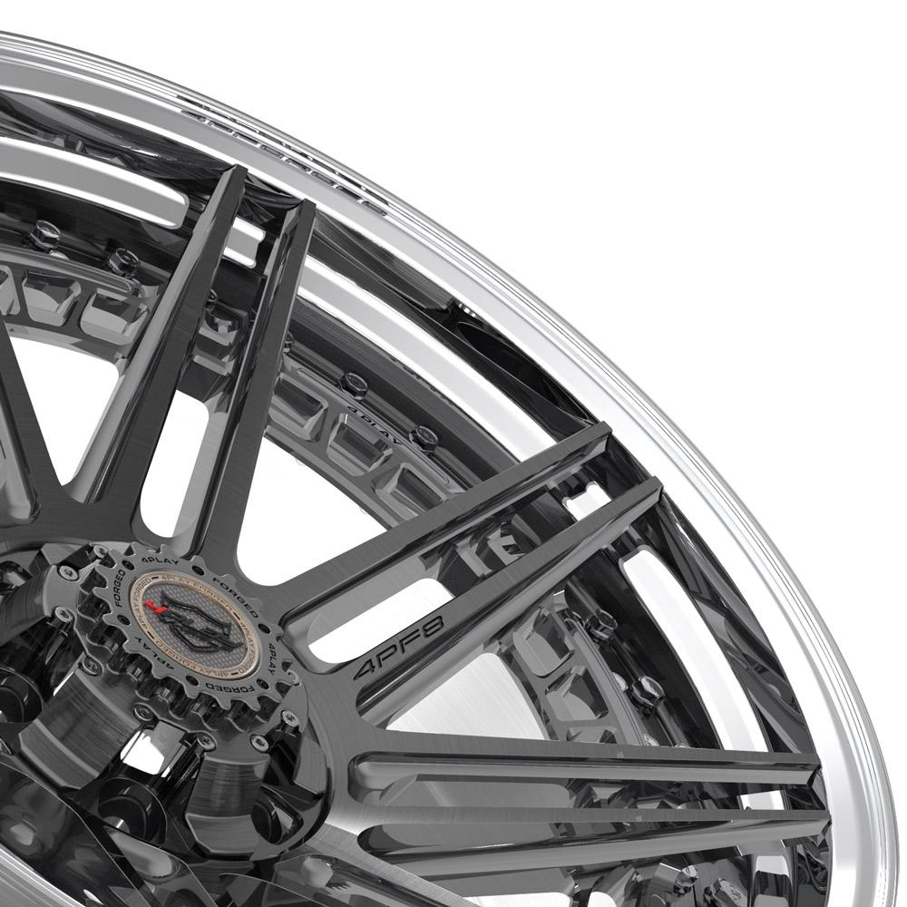 22x10 4PLAY 4PF8 Brushed Tinted Polished Barrel Wheel 6x135/6x5.5 (-18mm)