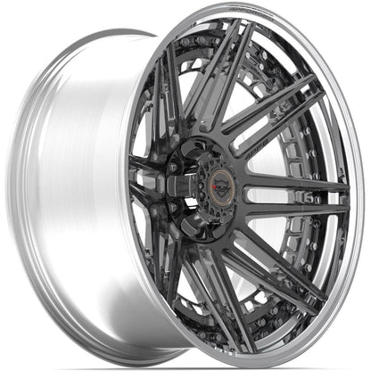 22x10 4PLAY 4PF8 Brushed Tinted Polished Barrel Wheel 6x135/6x5.5 (-18mm)