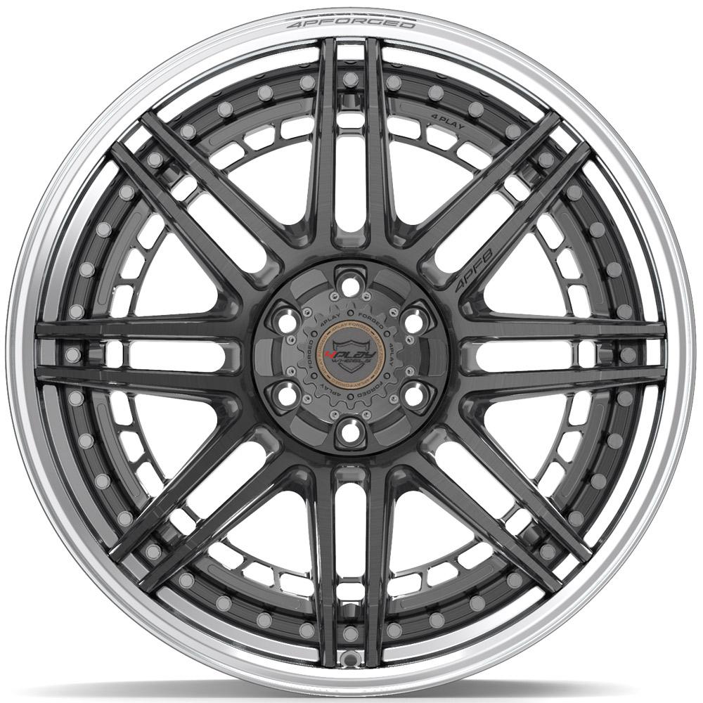 22x10 4PLAY 4PF8 Brushed Tinted Polished Barrel Wheel 6x135/6x5.5 (-18mm)