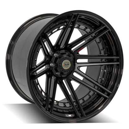 24x14 4PLAY 4PF8 Matte Black Center Gloss Black Barrel Wheel 6x135/6x5.5 (-76mm)