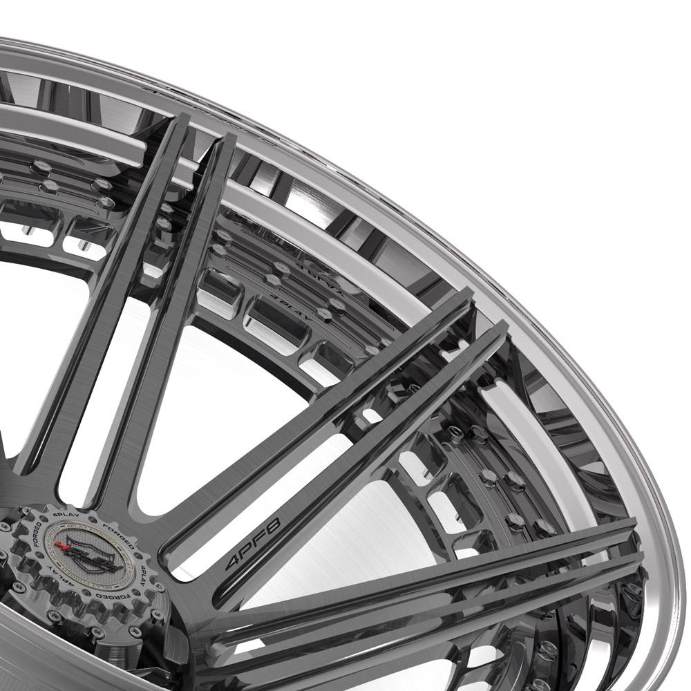 24x14 4PLAY 4PF8 Brushed Tinted Polished Barrel Wheel 6x135/6x5.5 (-76mm)
