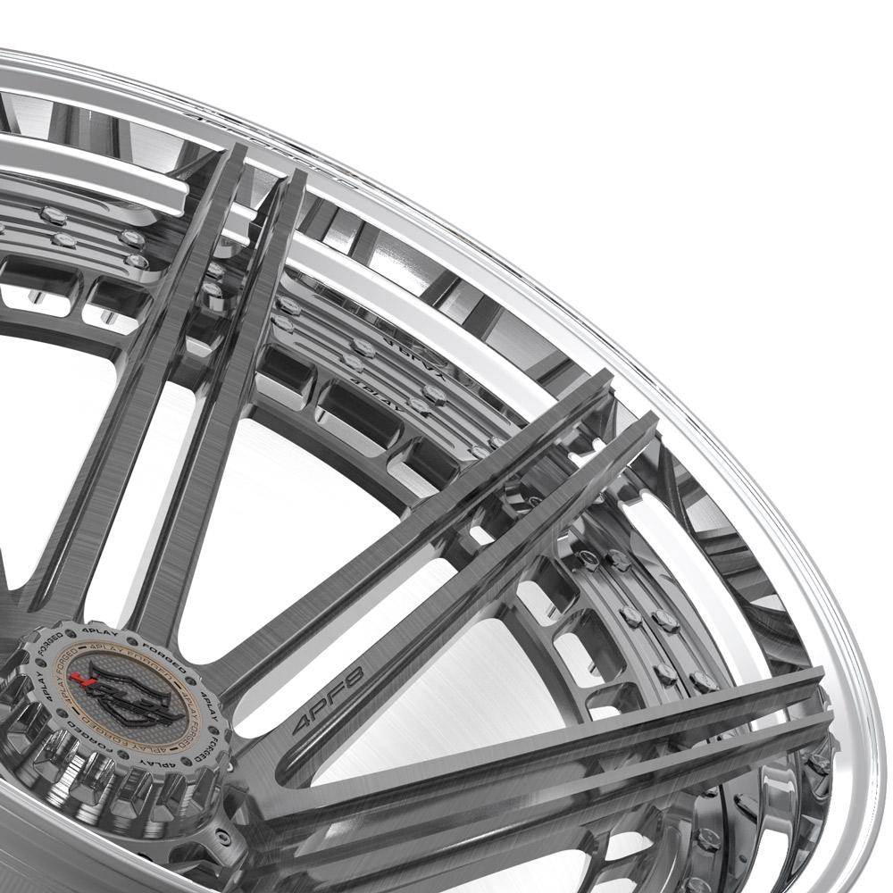 24x14 4PLAY 4PF8 Brushed Tinted Polished Barrel Wheel 8x170 (-76mm)