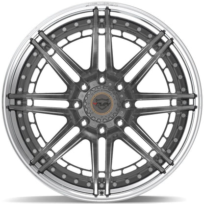 24x14 4PLAY 4PF8 Brushed Tinted Polished Barrel Wheel 8x170 (-76mm)