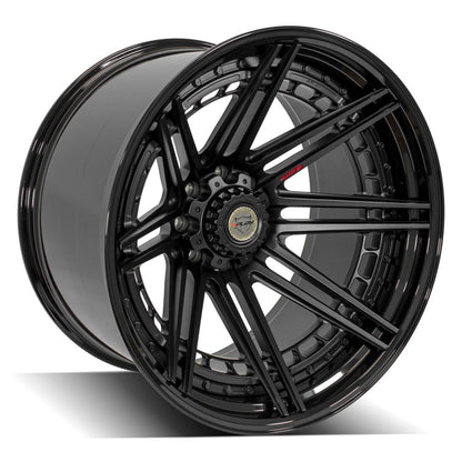24x14 4PLAY 4PF8 Matte Black Center w/ Gloss Black Barrel Wheel 8x6.5 (-76mm)