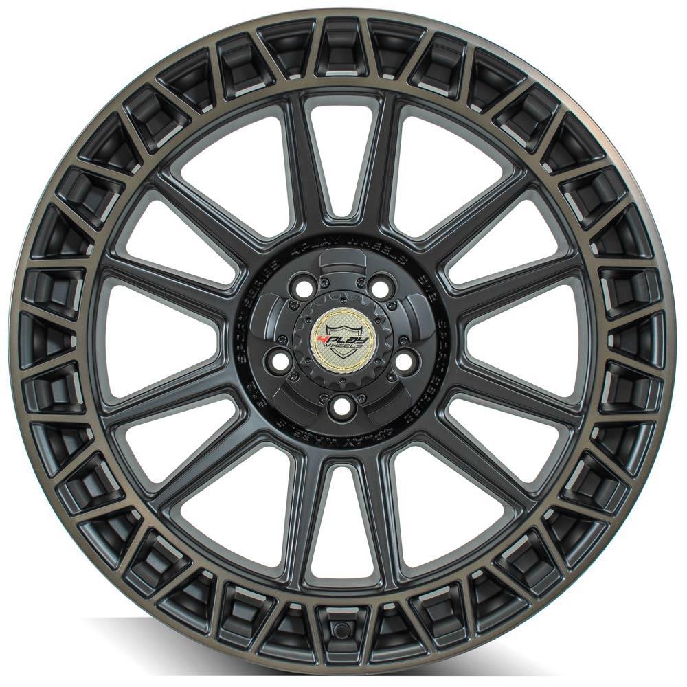 22x9 4PLAY 4PS12 Satin Machined w/ Bronze Wheel 5x5/5x5.5 (0mm)