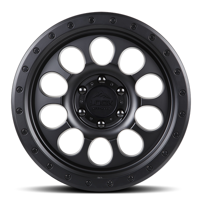 17x9 Lock Off-Road 50Cal Matte Black With Matte Black Ring Wheel 6x5.5 (-12mm)